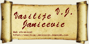 Vasilije Janićević vizit kartica